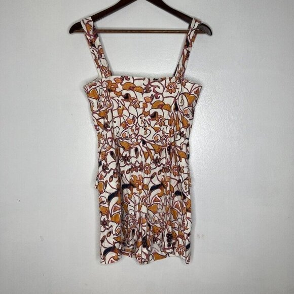 House Of Harlow 1960 Linen Blend Floral Print Sleeveless Romper Size 6 Women - Picture 8 of 12